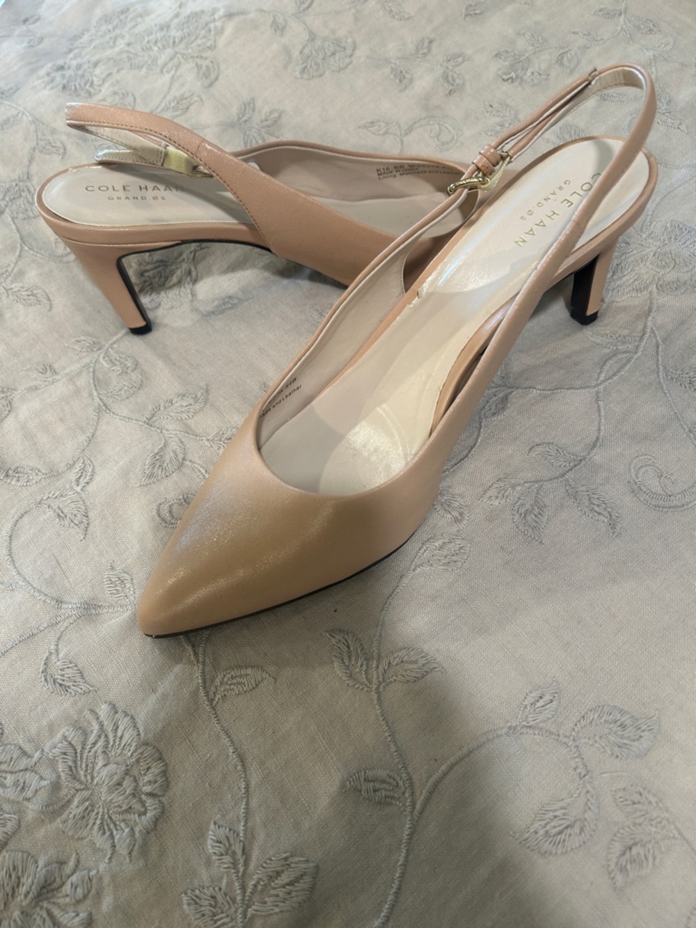 Cole Haan Women's Beige Slingback Heels